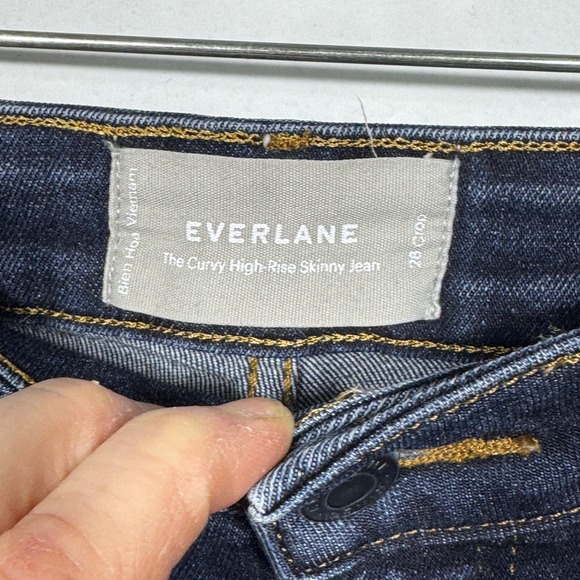 Everlane The High Rise Skinny Jean Dark Wash Sz 28 Crop Classic Chic Minimalist - Picture 8 of 14